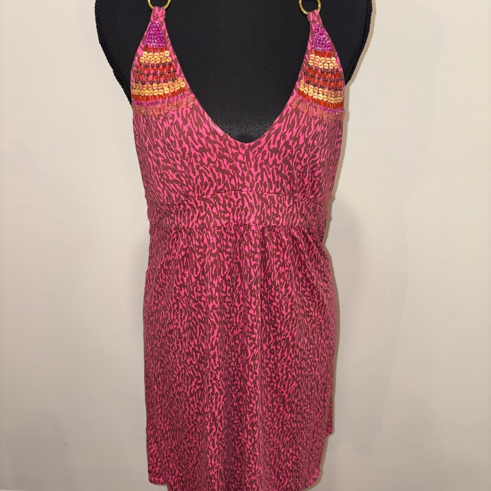 Victoria’s Secret Y2K Cotton BraTop Halter Dress – Leopard Sequin Small
